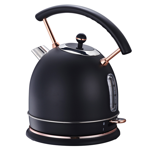 Hervidor eléctrico inalámbrico de acero inoxidable estilo retro de 1,8 l
